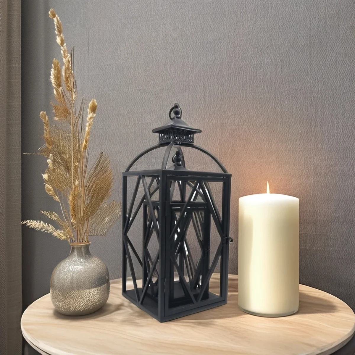 Classic Metal Lantern Home Accent