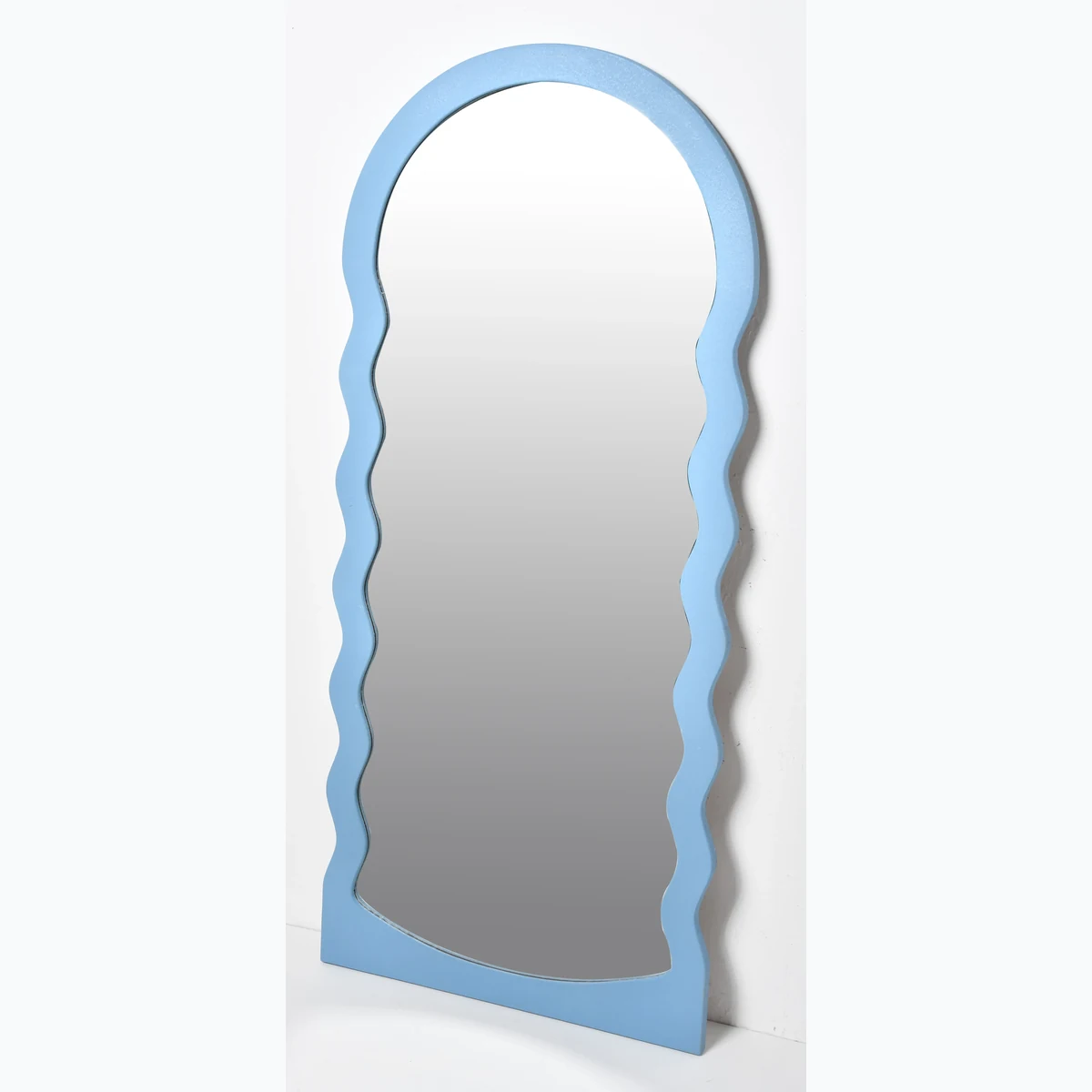 Classic Solid Wood Wavy Full-Length Mirror