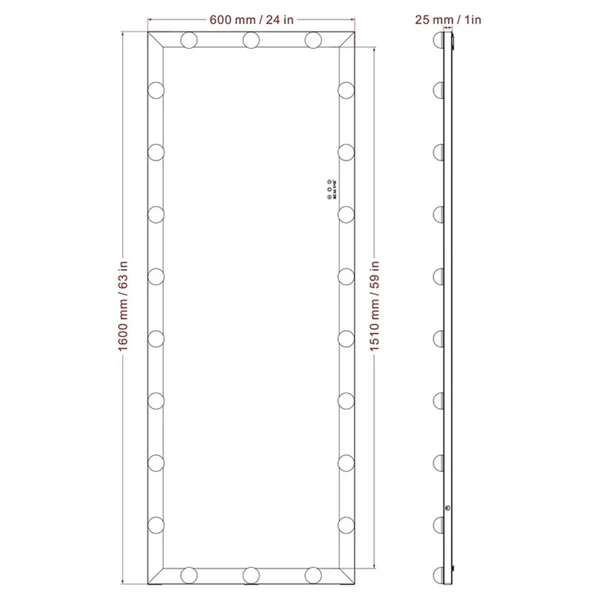 Classic Glass Rectangle Full-Length Mirror