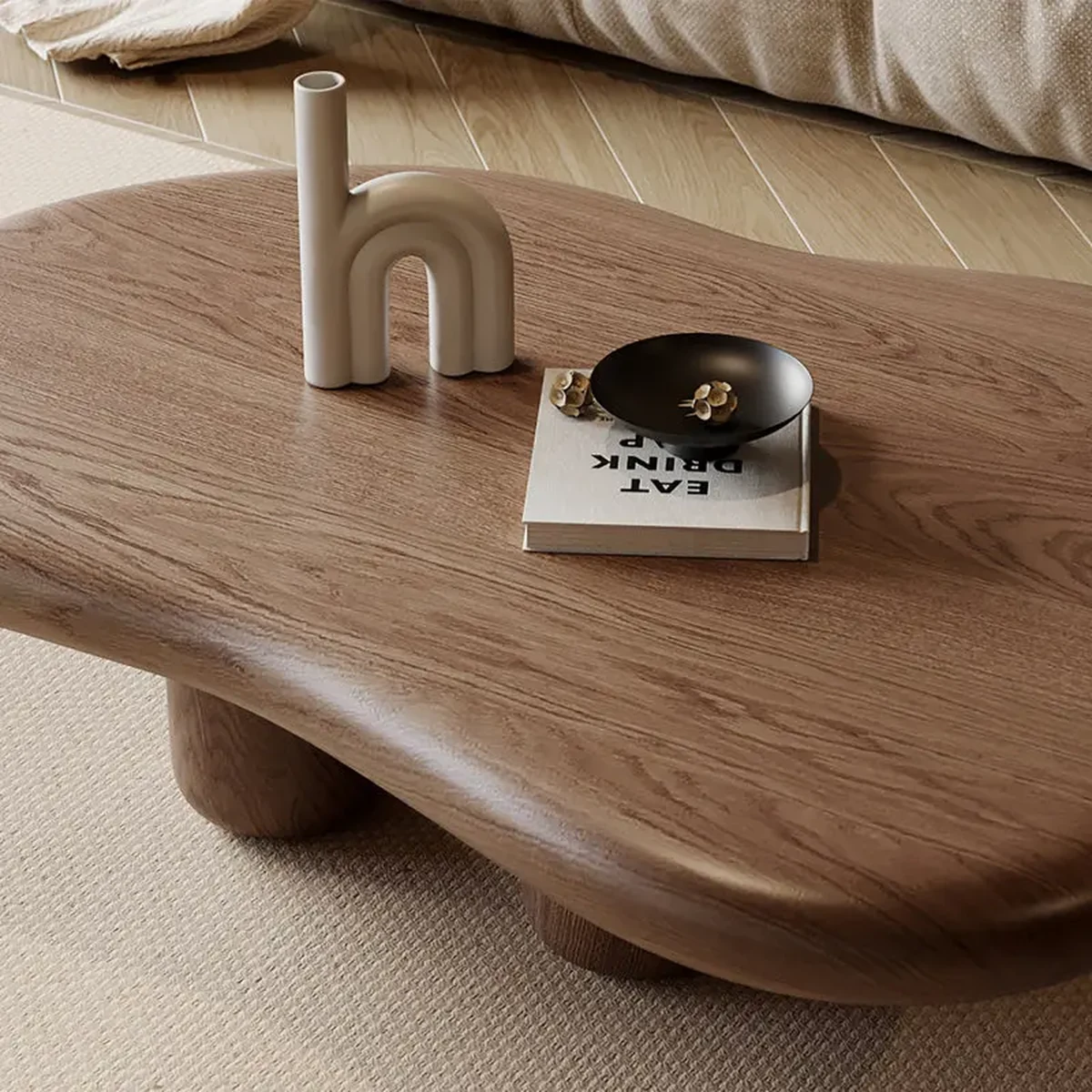 Modern Solid Wood Coffee Accent Table