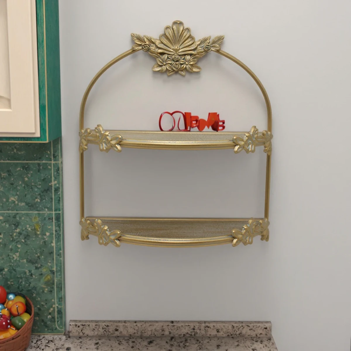 Classic Solid Wood 2-Tier Floating Floating Wall Shelf