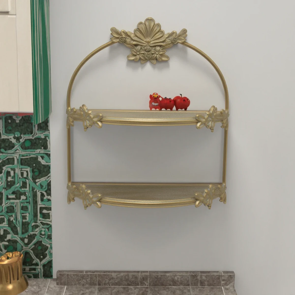 Classic Solid Wood 2-Tier Floating Floating Wall Shelf