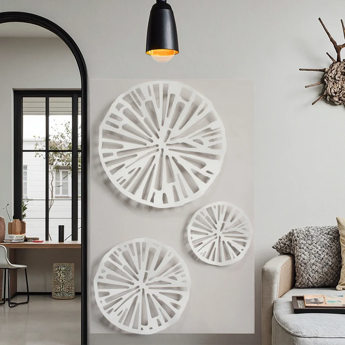 Art Deco Metal Round Wall Decor