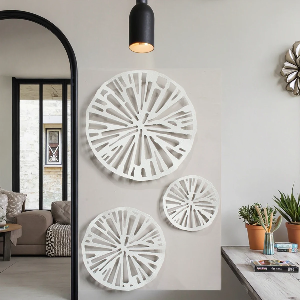Art Deco Metal Round Wall Decor