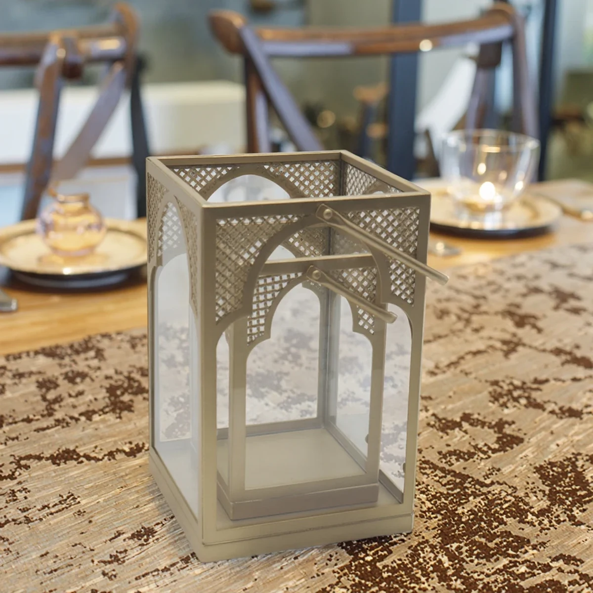 Modern Metal Lantern Home Accent