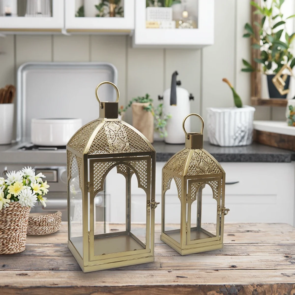 Classic Metal Lantern Home Accent
