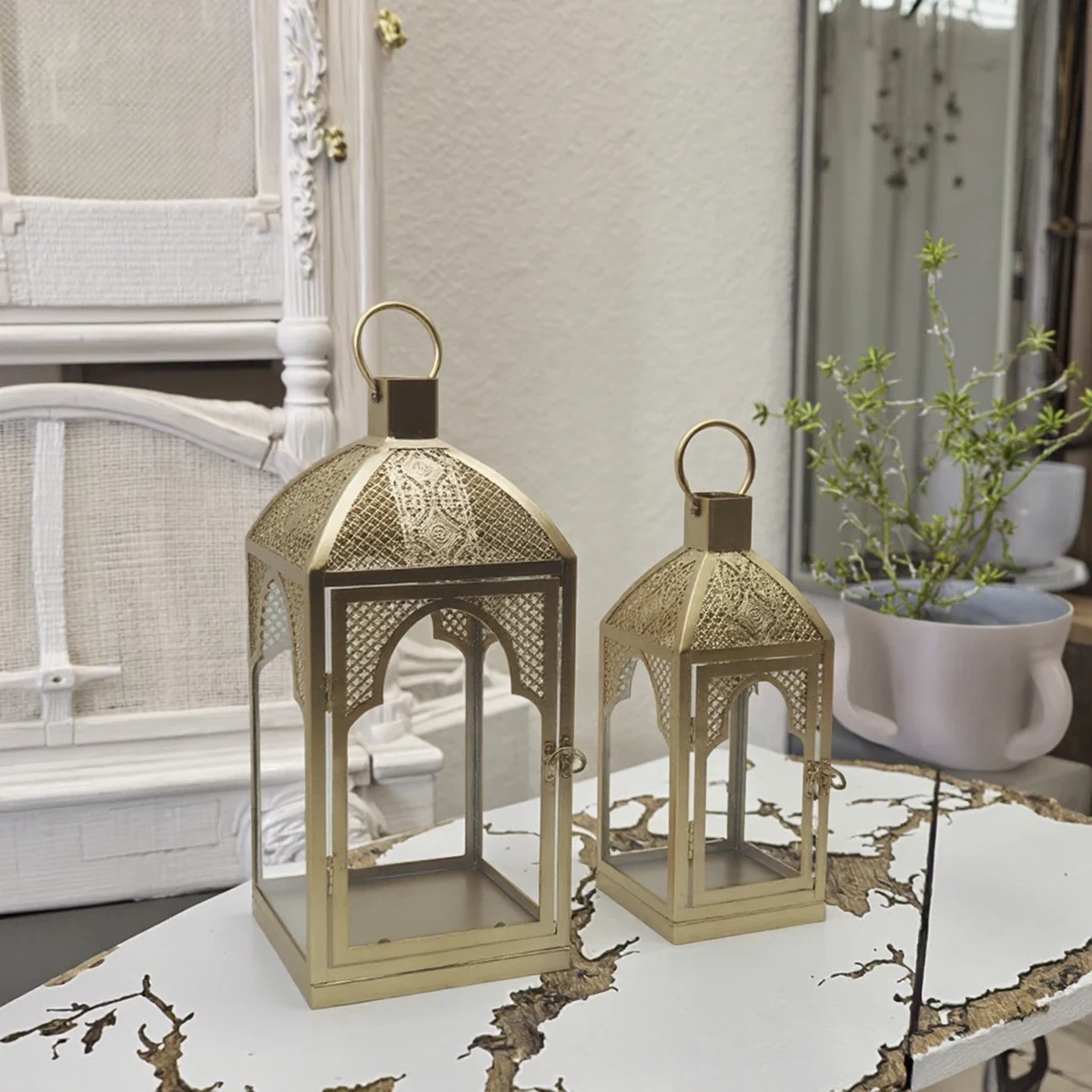 Classic Metal Lantern Home Accent