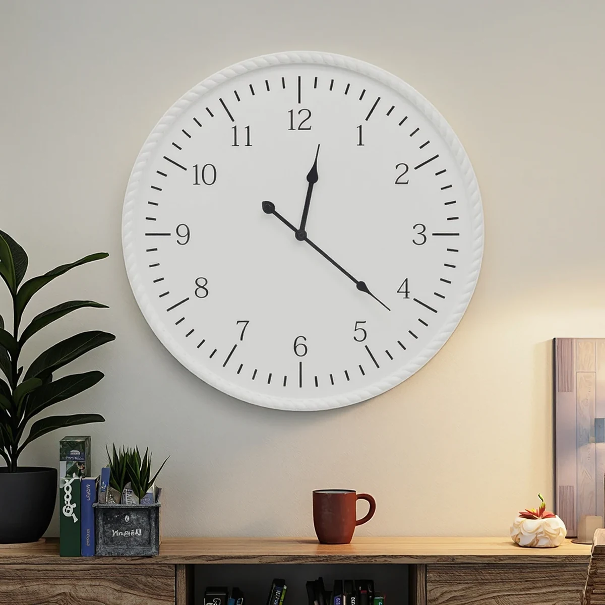 Classic Solid Wood Round Wall Clock