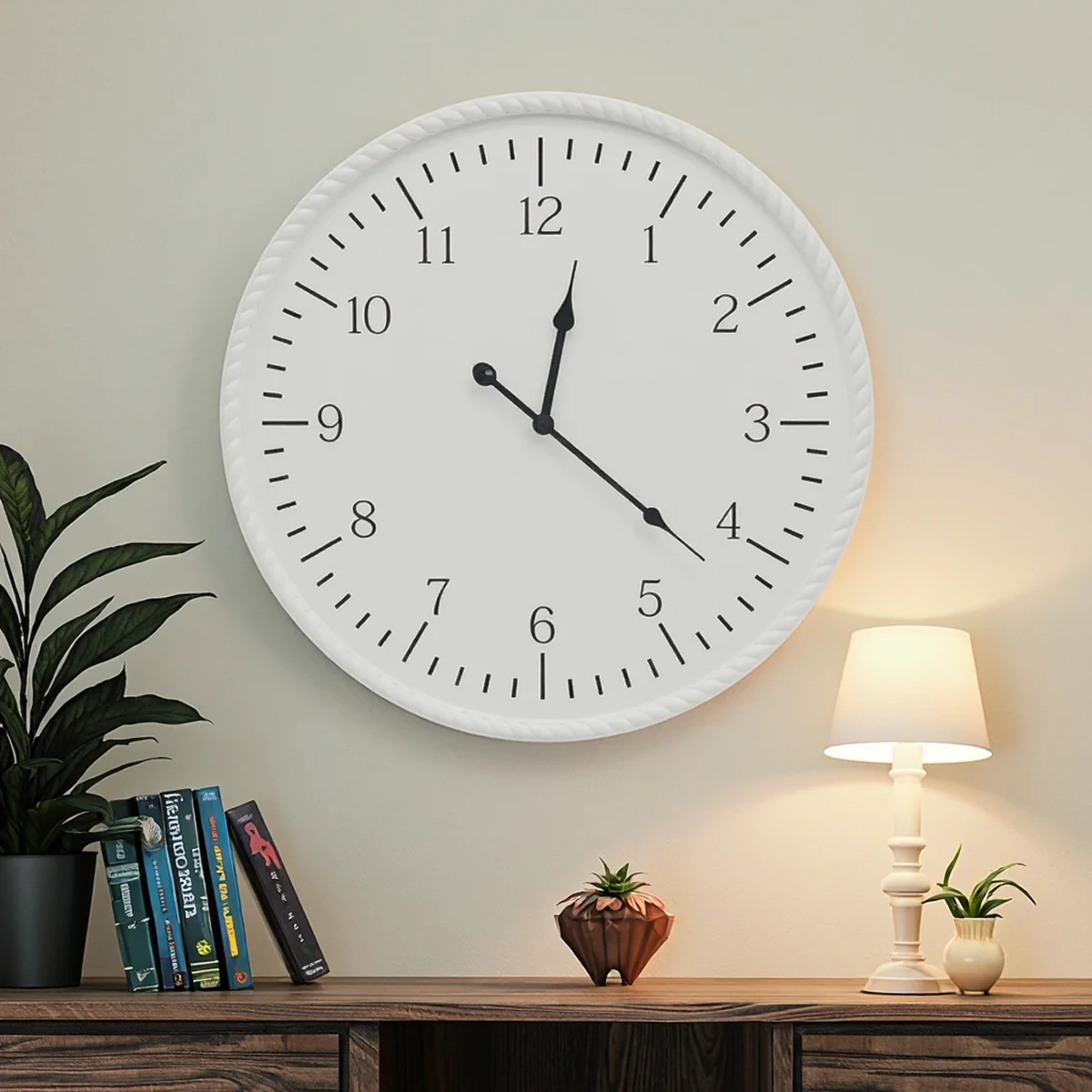Classic Solid Wood Round Wall Clock
