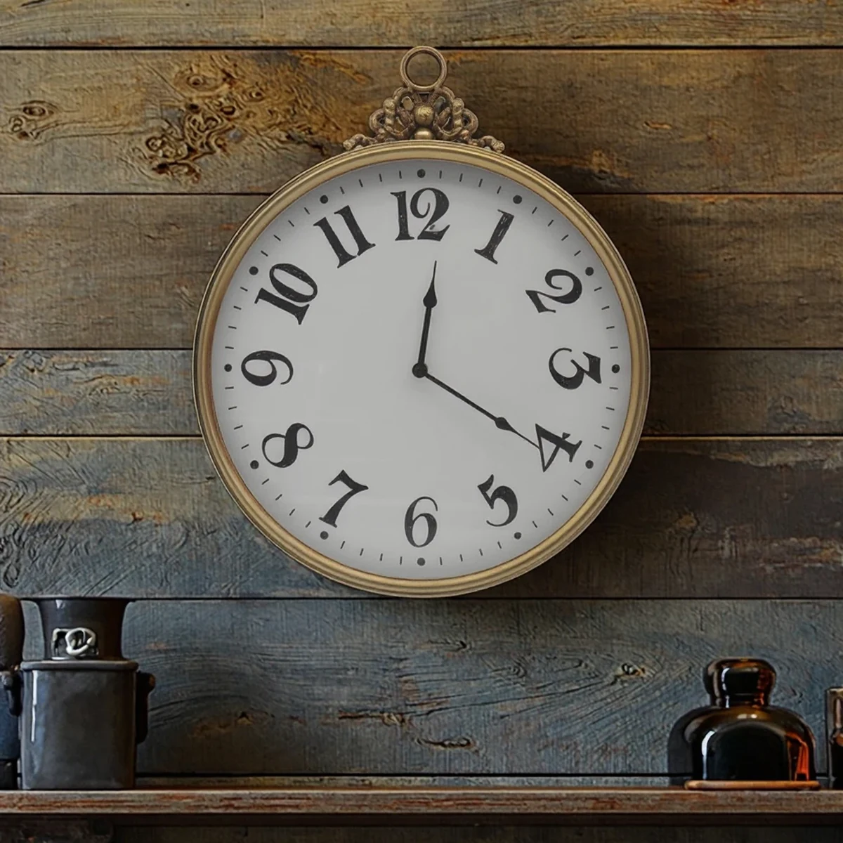 Vintage Metal Round Wall Clock