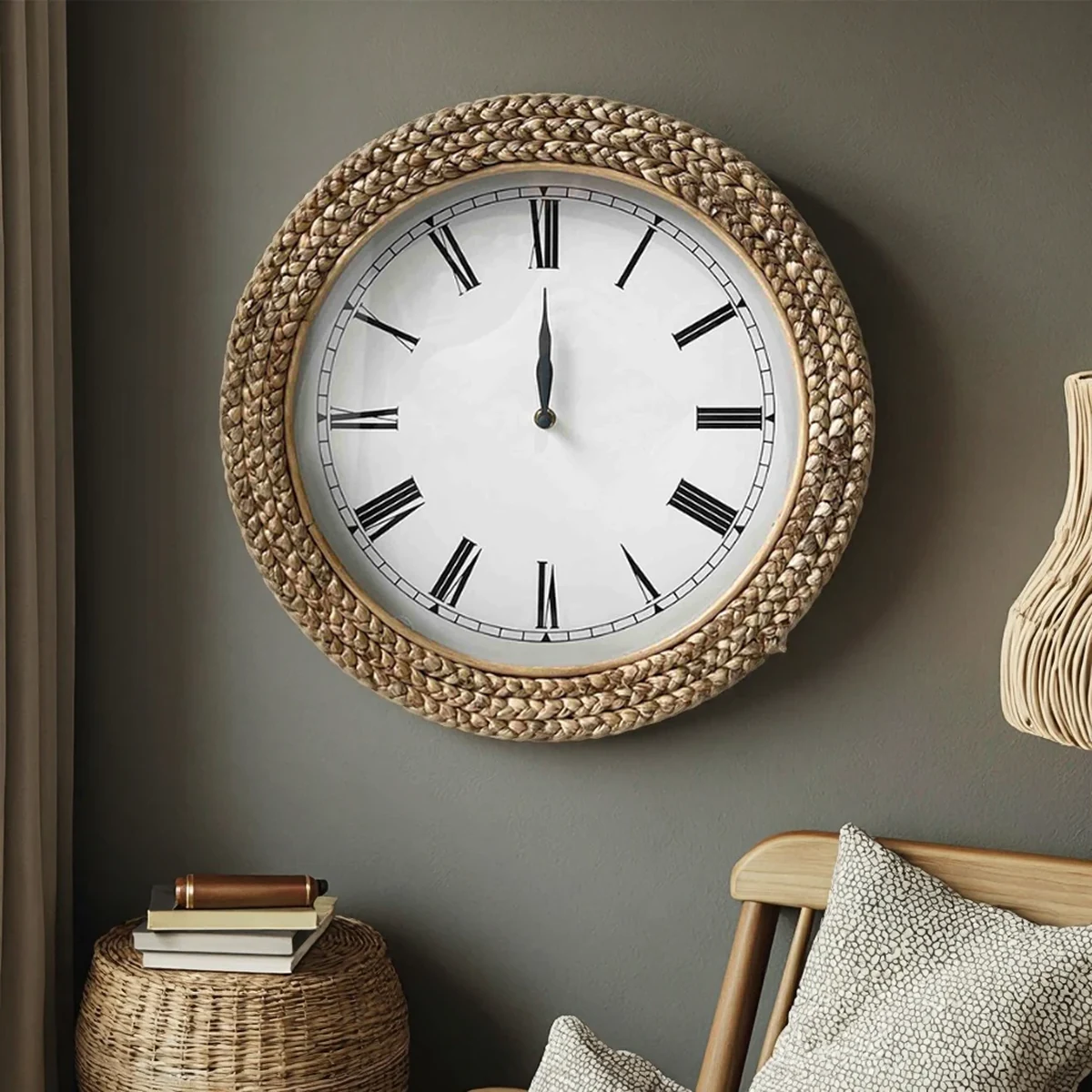 Antique Bamboo Wall Clock