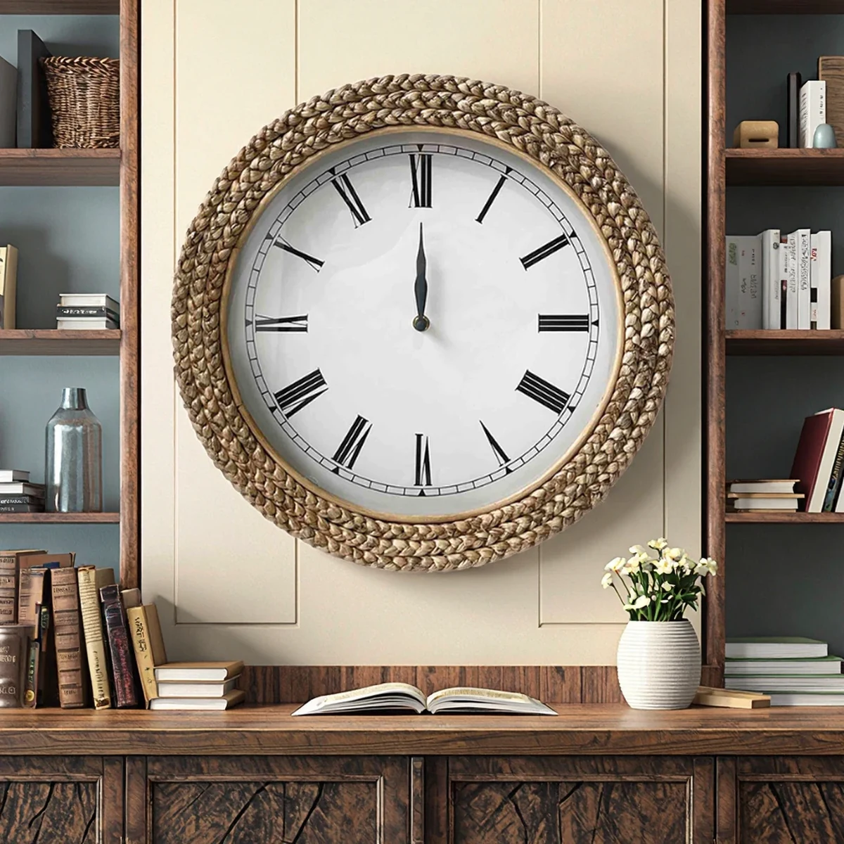Antique Bamboo Wall Clock