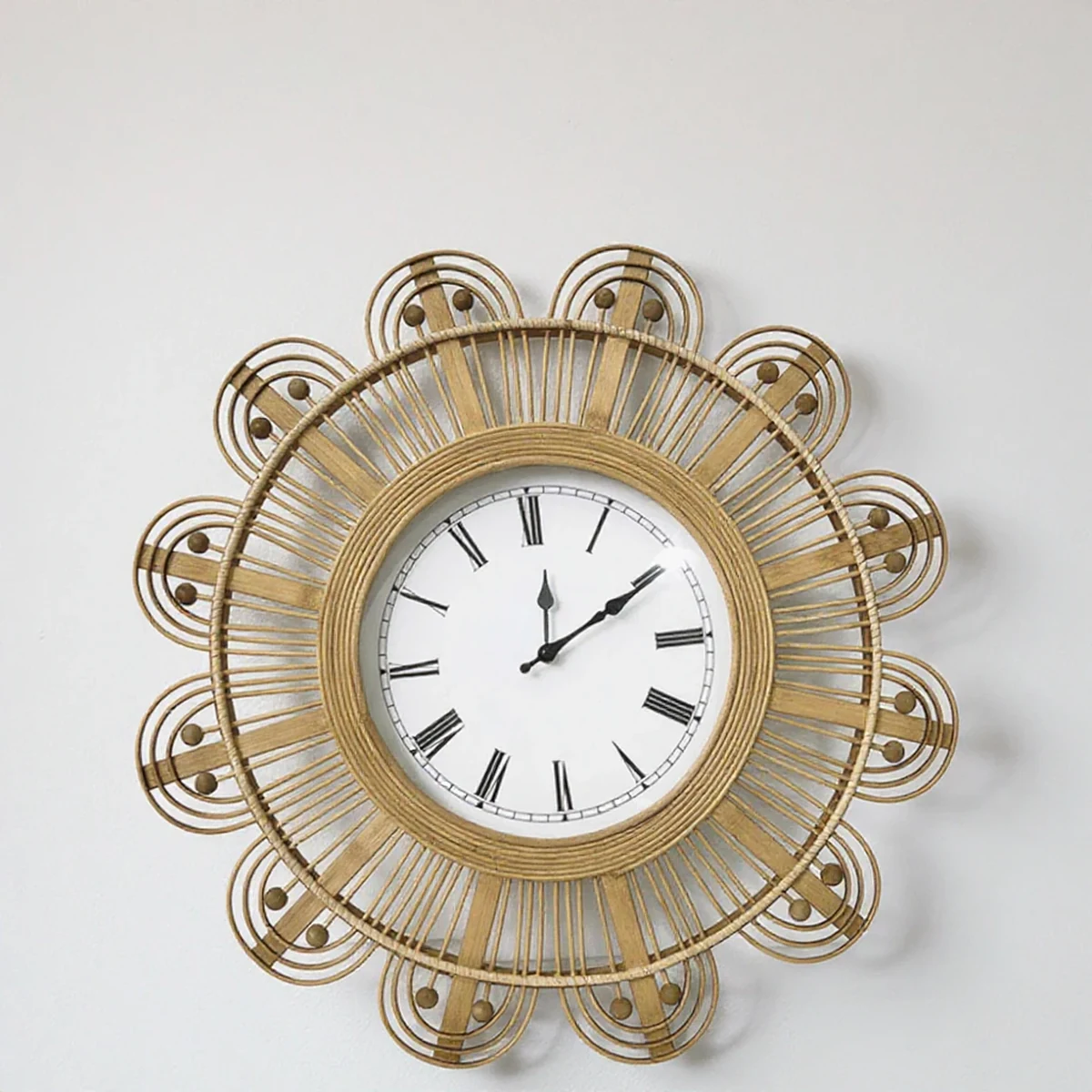 Antique Bamboo Round Wall Clock