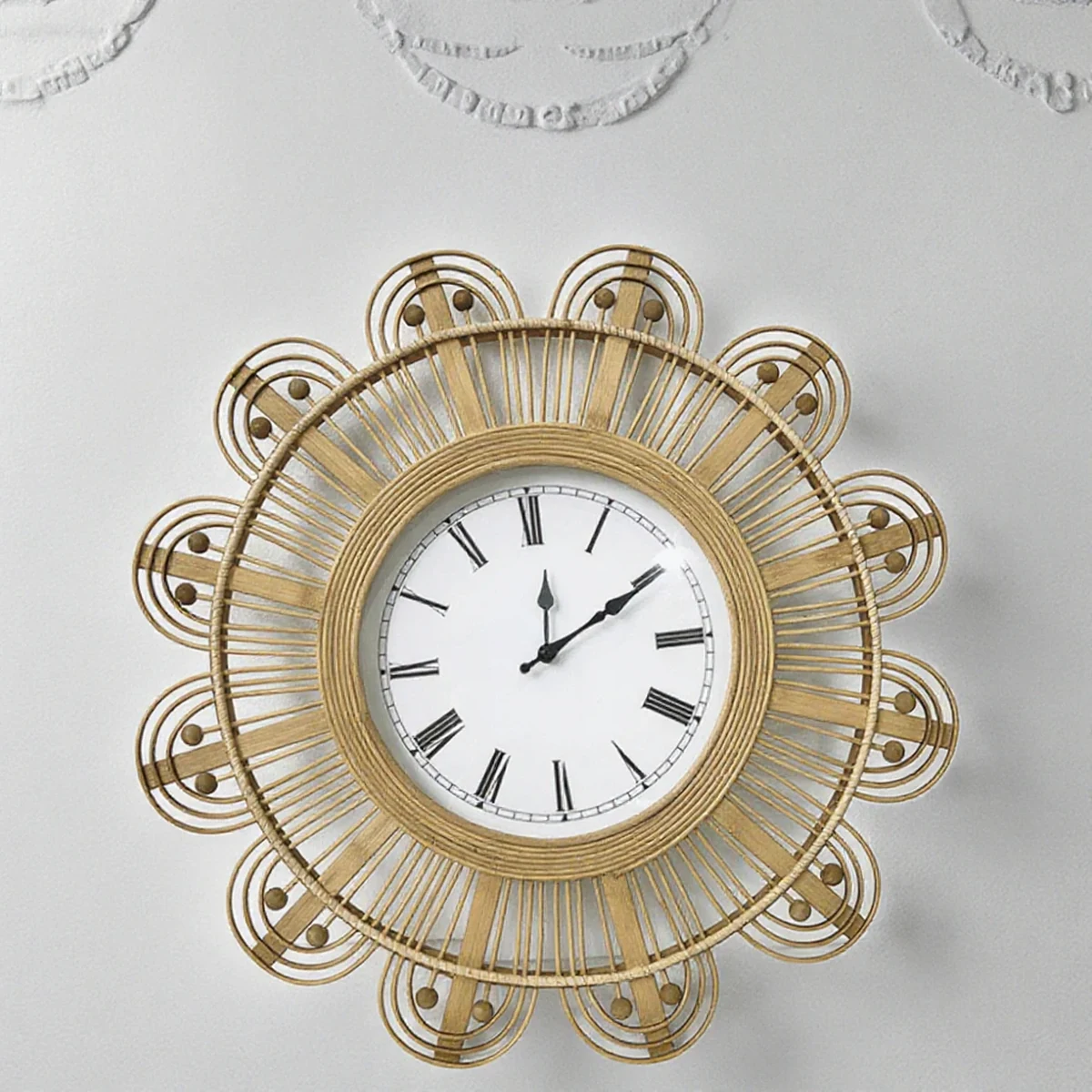Antique Bamboo Round Wall Clock