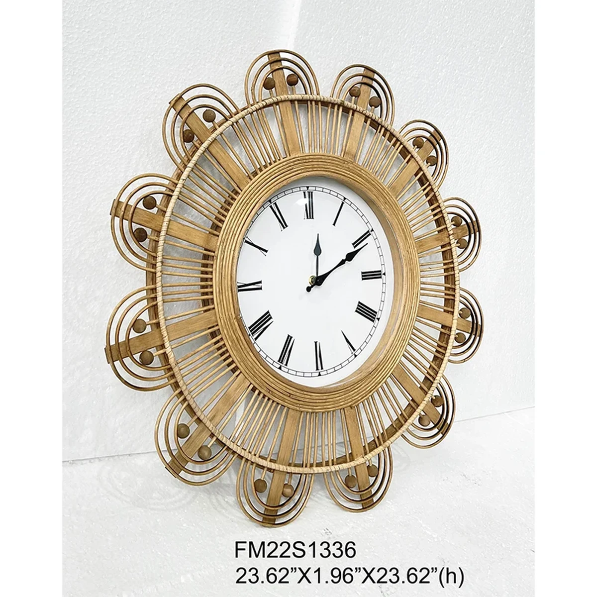Antique Bamboo Round Wall Clock