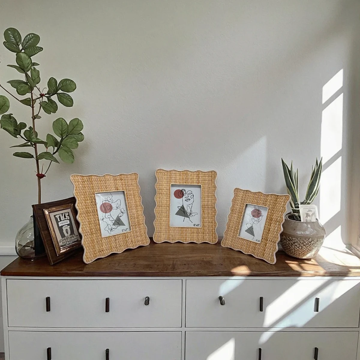 Boho Rattan Woven Picture Frame