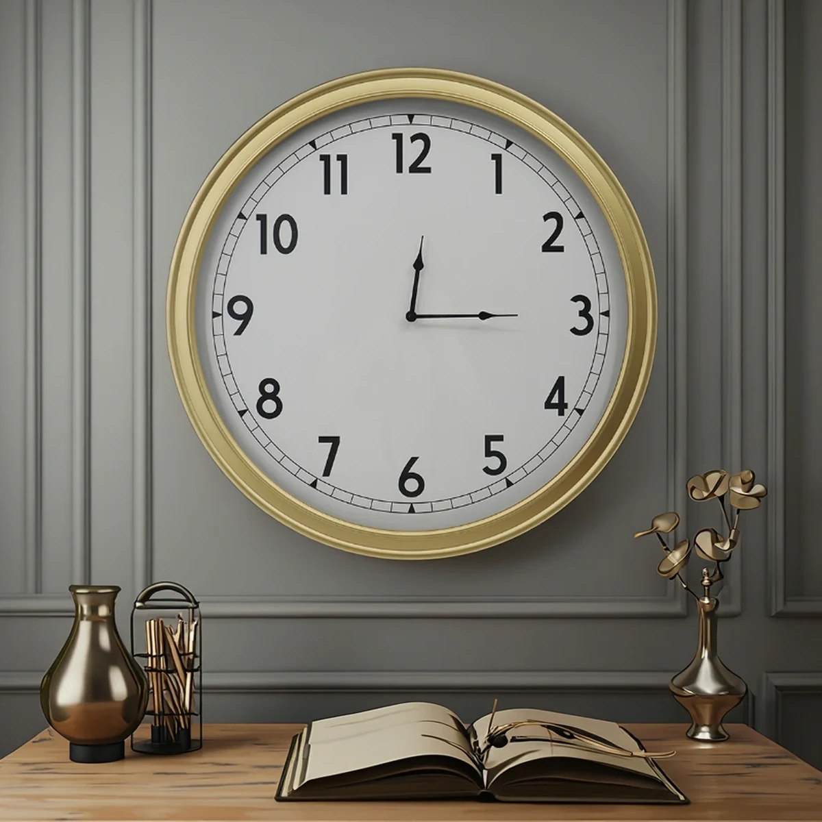 Nordic Metal Round Wall Clock