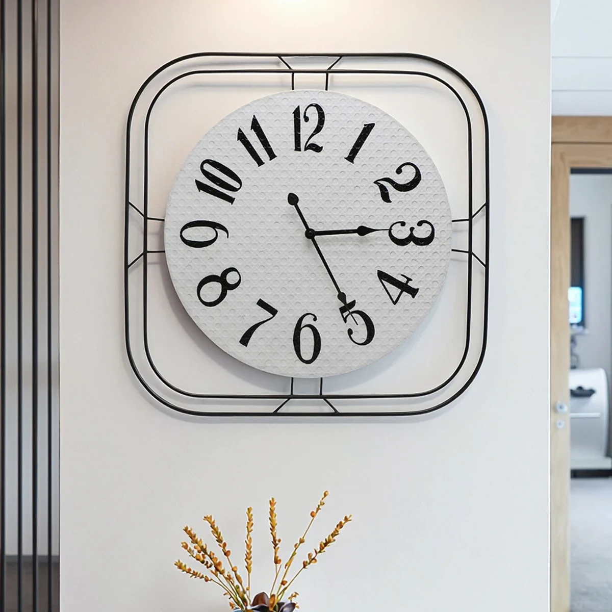Art Deco Metal Square Wall Clock