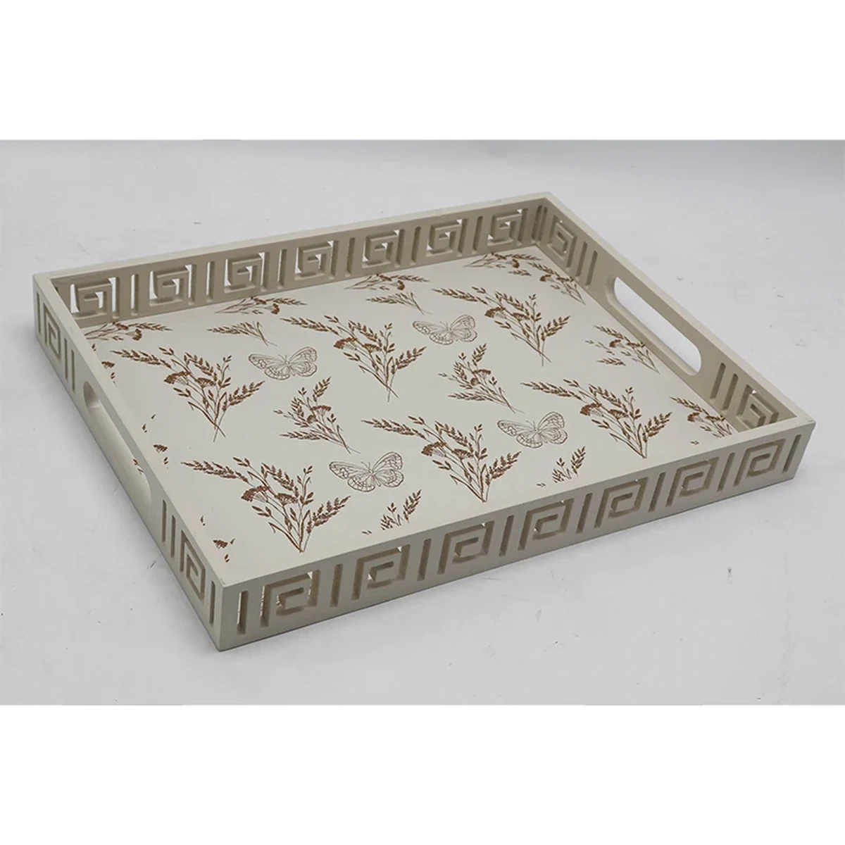 Vintage Solid Wood Rectangle Decorative Tray