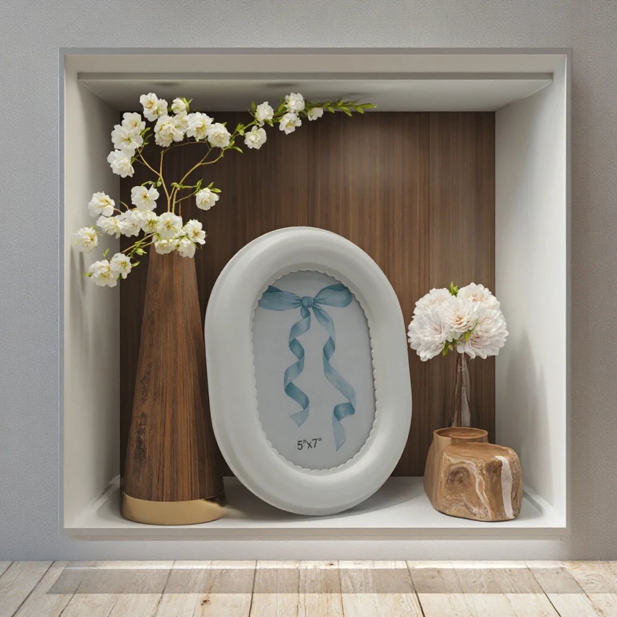 Modern Solid Wood Oval Picture Frame
