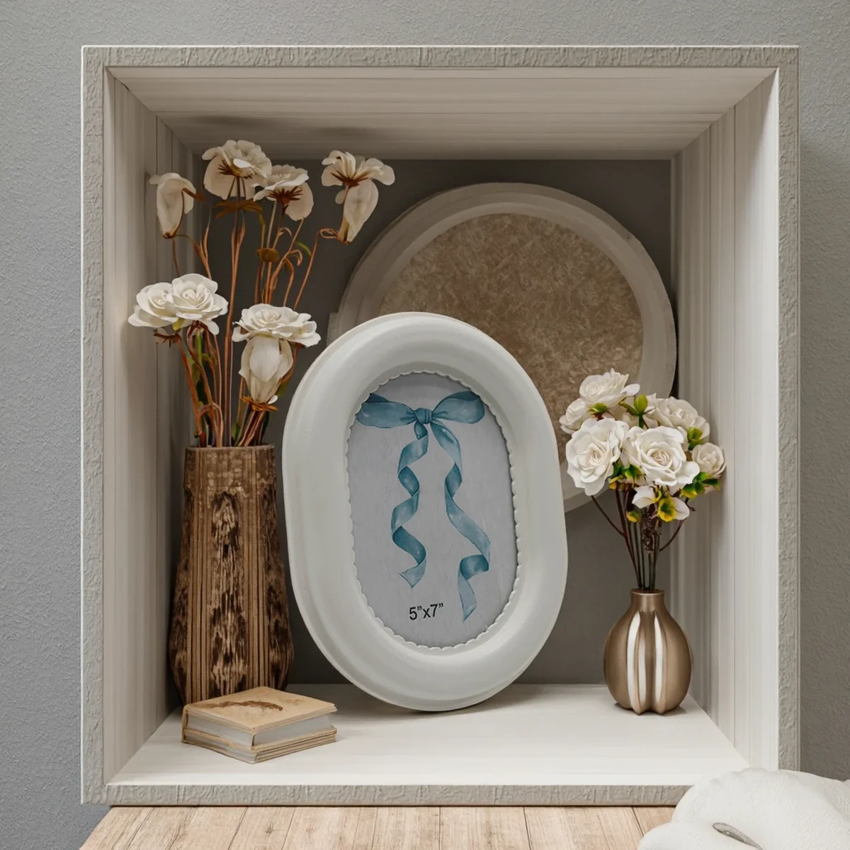 Modern Solid Wood Oval Picture Frame