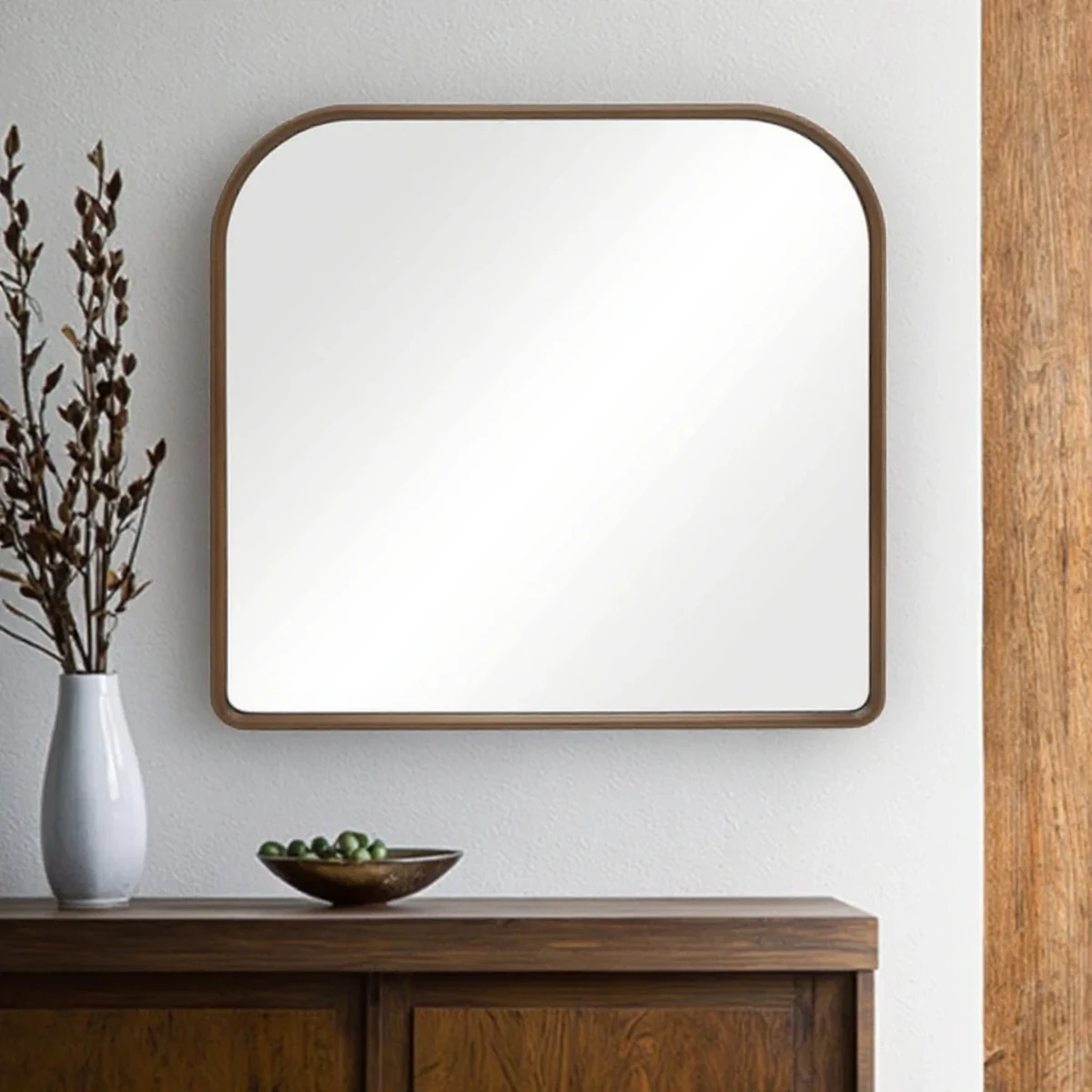 Farmhouse Solid Wood Arch Wall Mirror