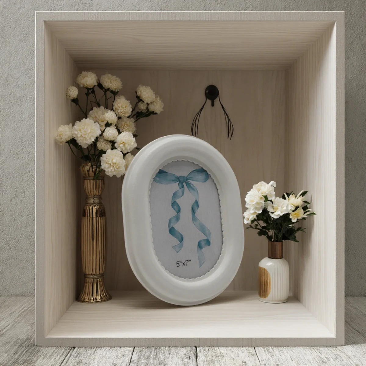 Modern Solid Wood Oval Picture Frame