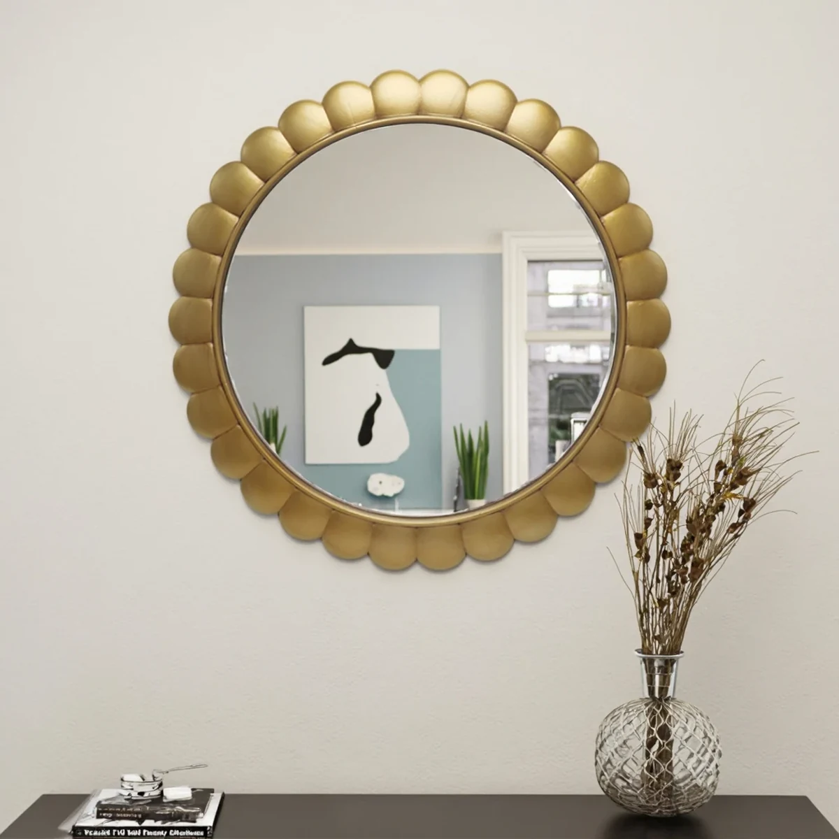 Luxury Metal Round Round Wall Mirror
