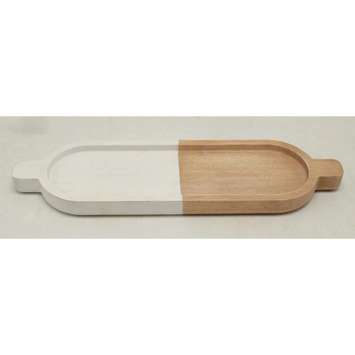 Farmhouse Solid Wood Oval Coffee Decorative Tray