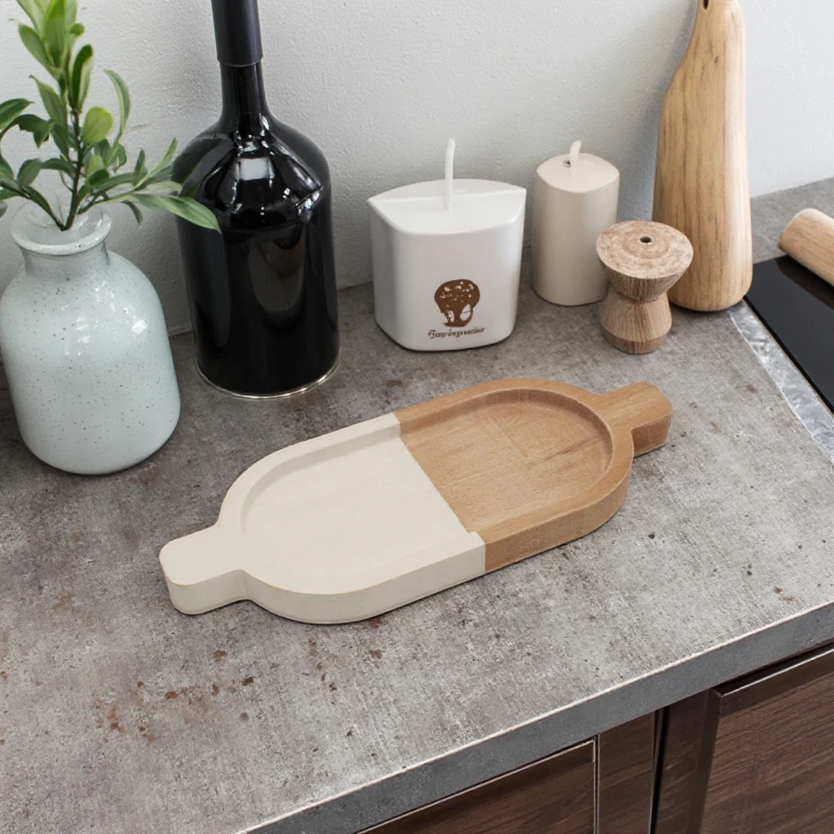 Farmhouse Solid Wood Oval Coffee Decorative Tray