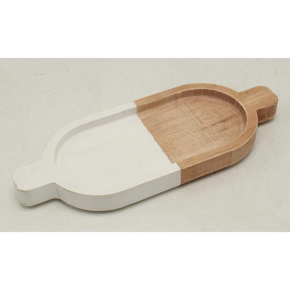 Farmhouse Solid Wood Oval Decorative Tray