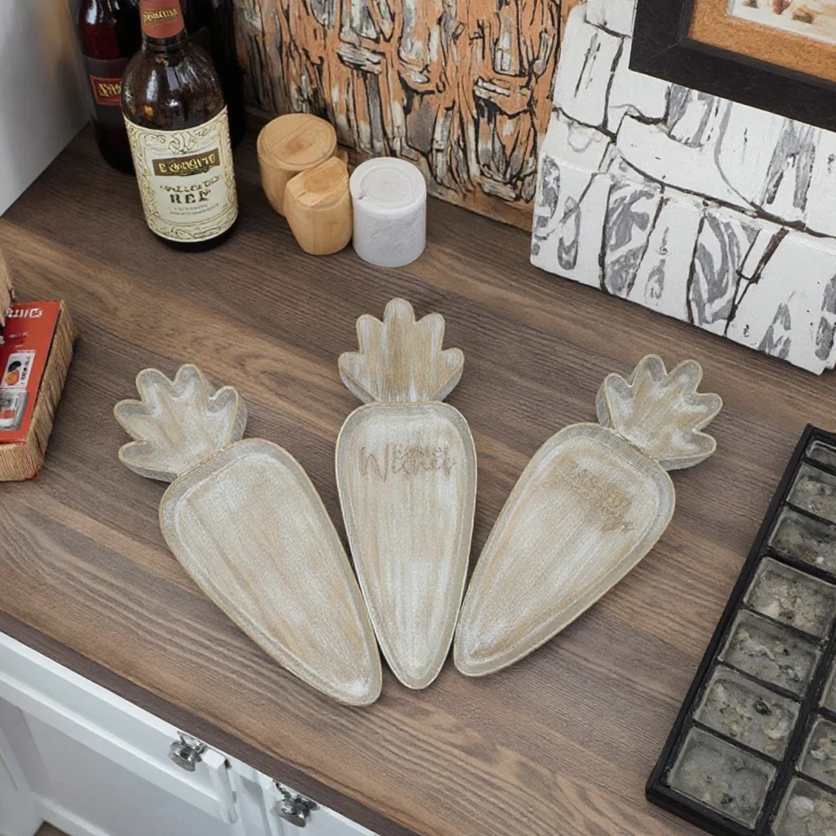 Farmhouse Solid Wood Decorative Tray