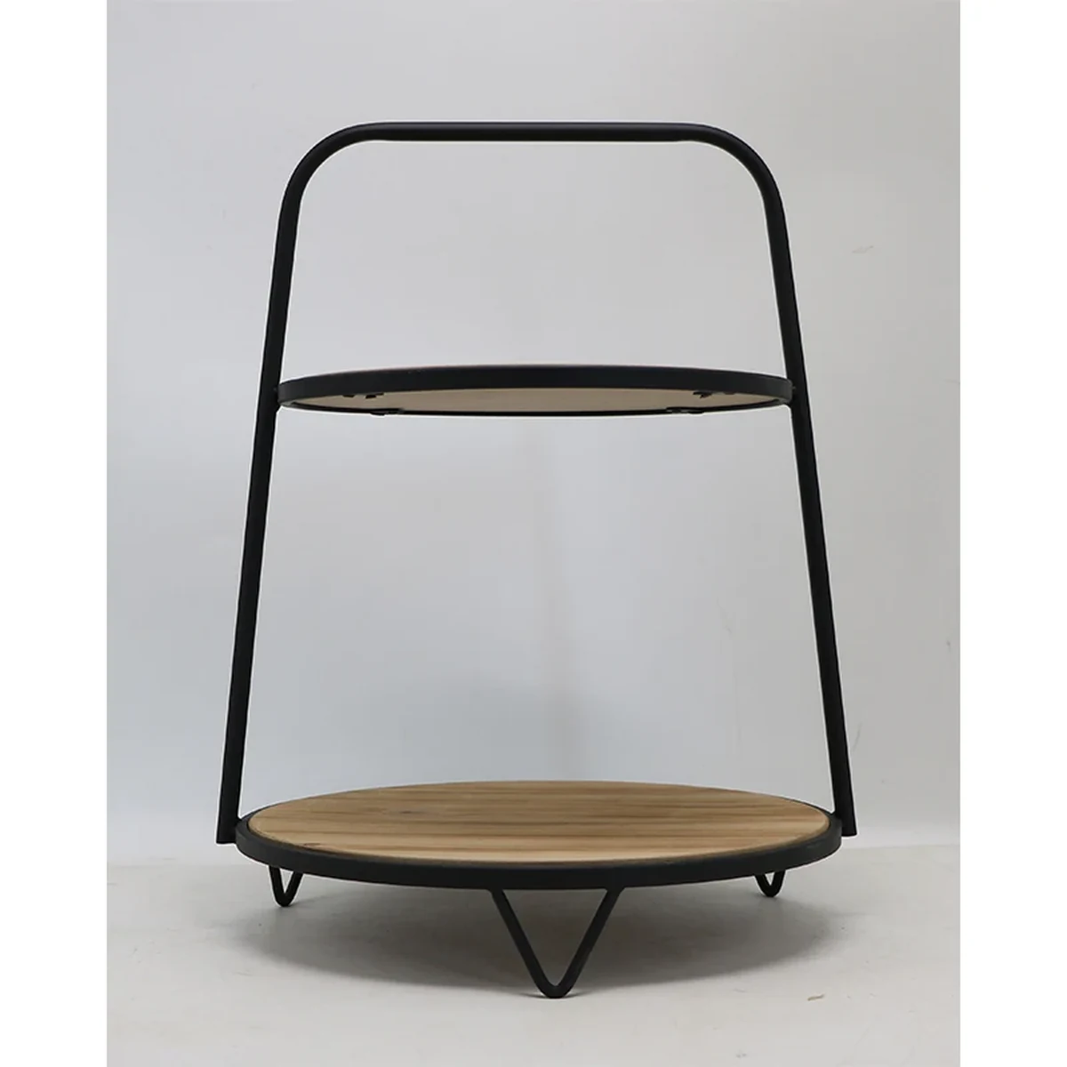 Classic Metal Round 2-Tier Decorative Tray