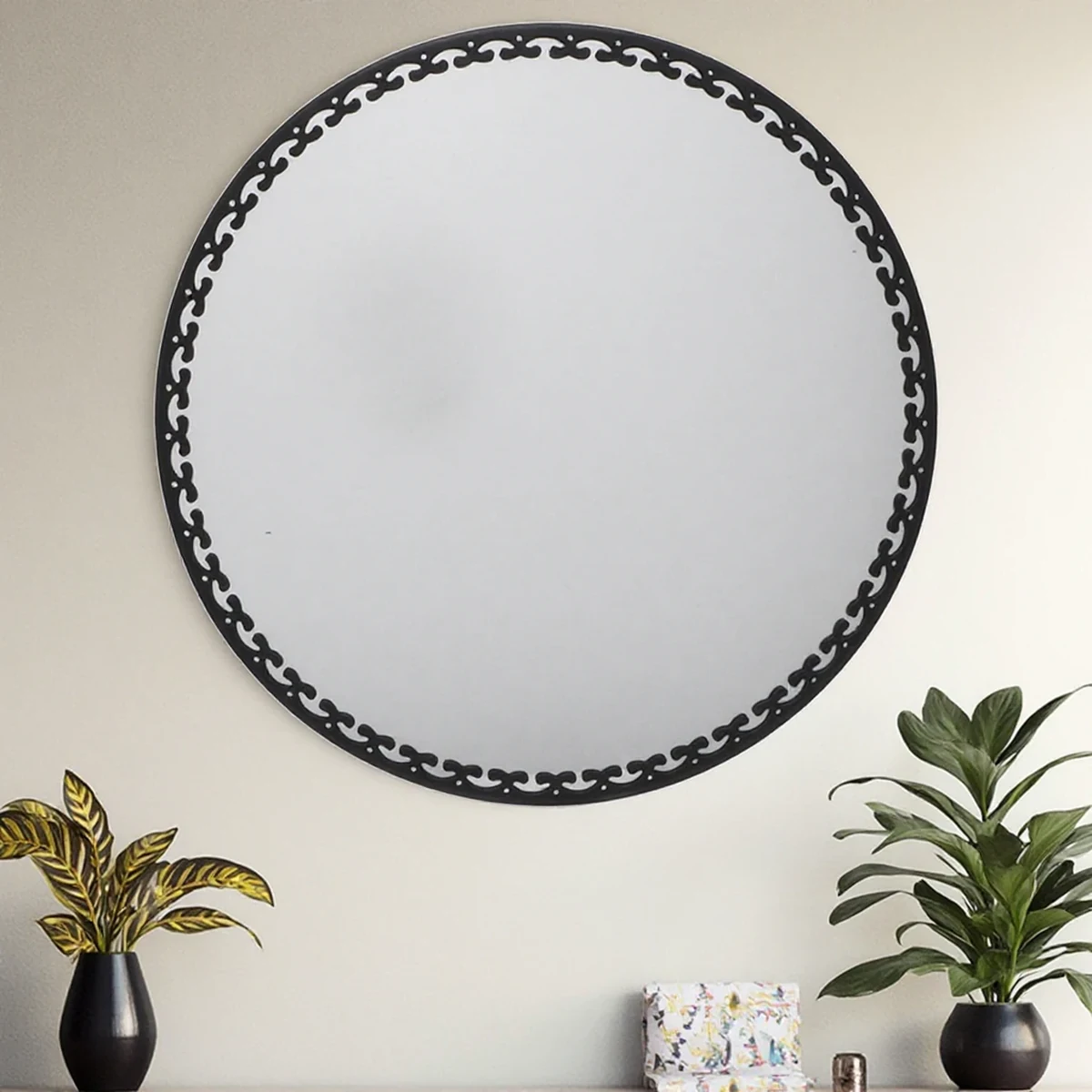 Modern Metal Round Round Wall Mirror