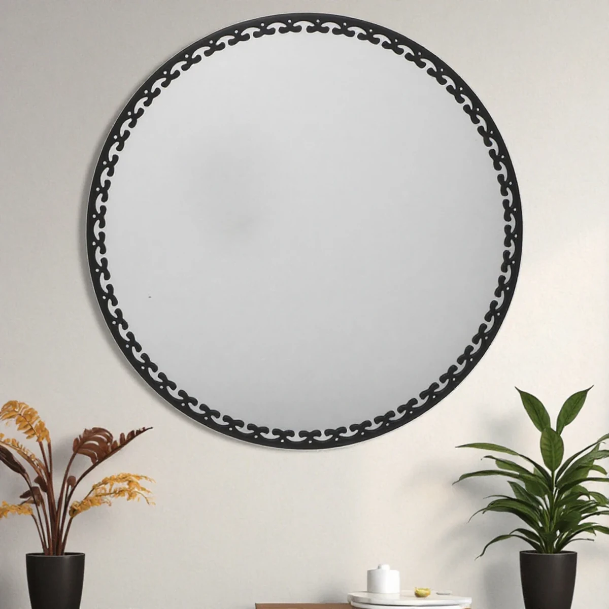 Modern Metal Round Round Wall Mirror