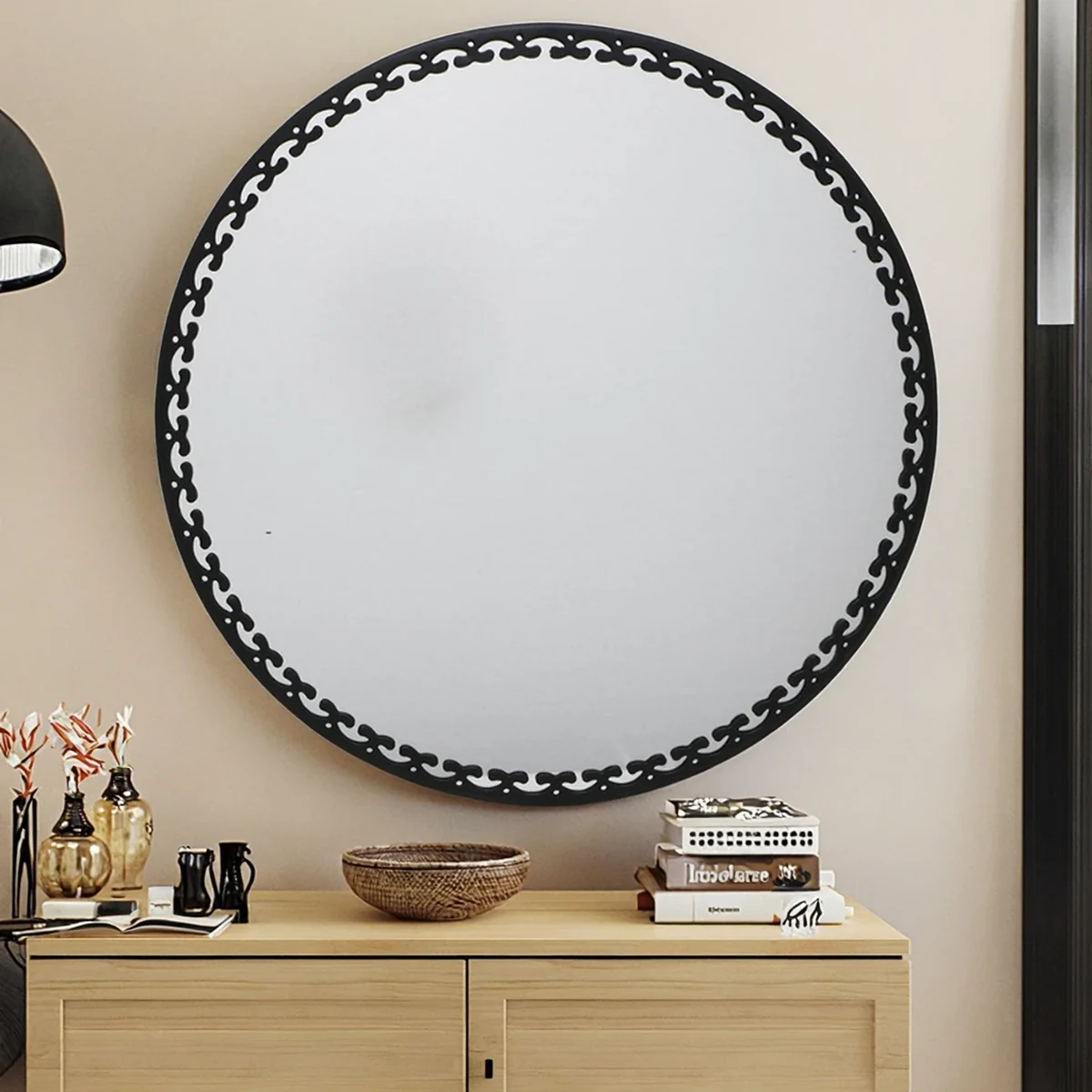 Modern Metal Round Round Wall Mirror