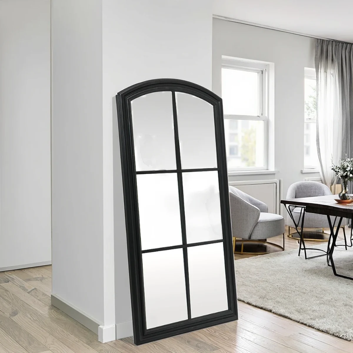 Rustic Metal Arch Wall Mirror