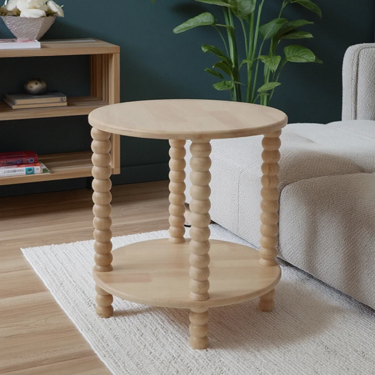Classic Solid Wood 2-Tier Coffee Accent Table