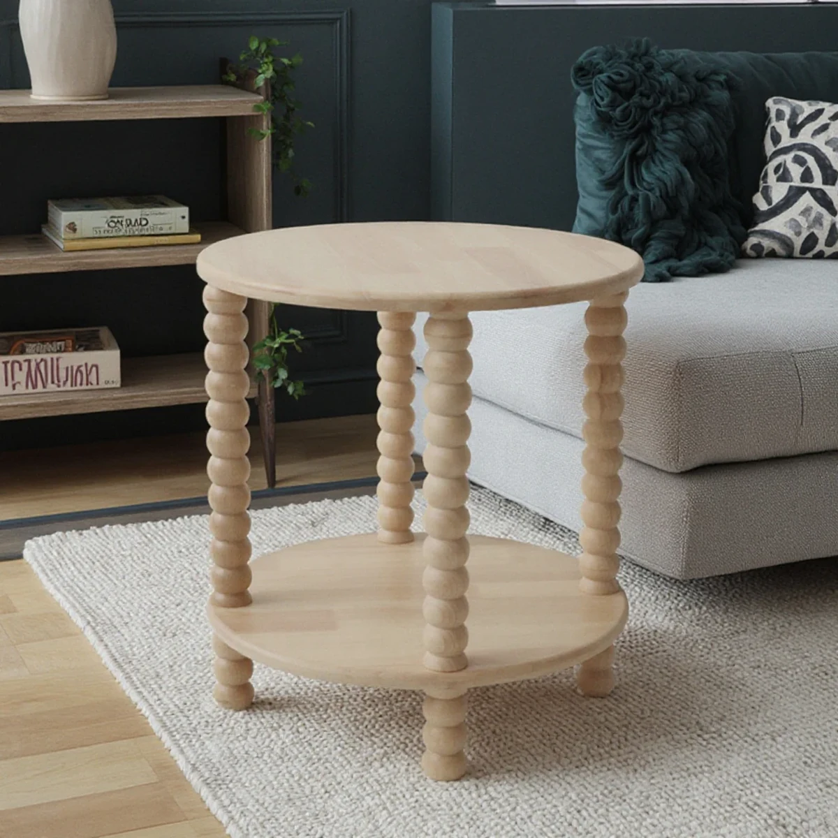 Classic Solid Wood 2-Tier Coffee Accent Table