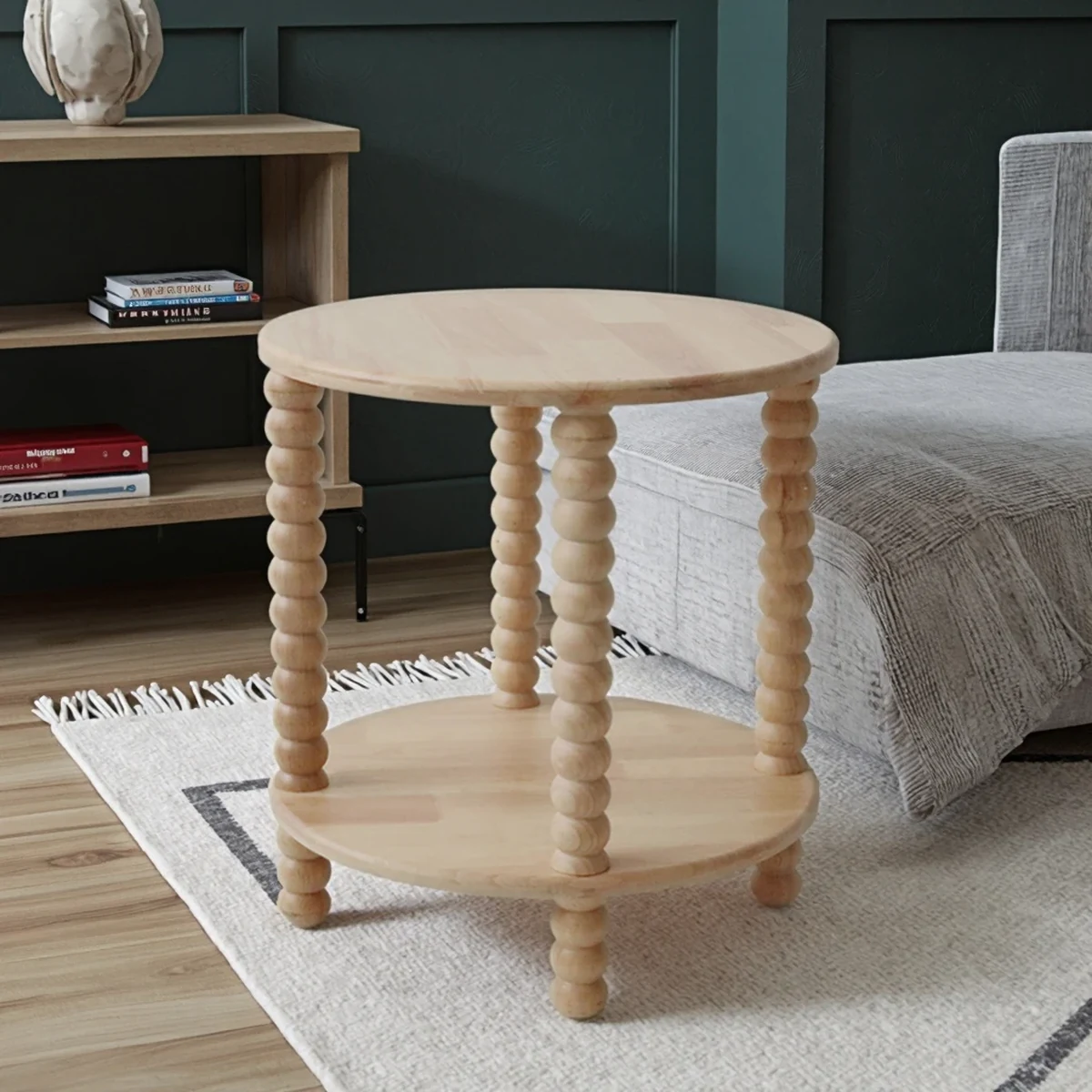Farmhouse Solid Wood Round Coffee Accent Table