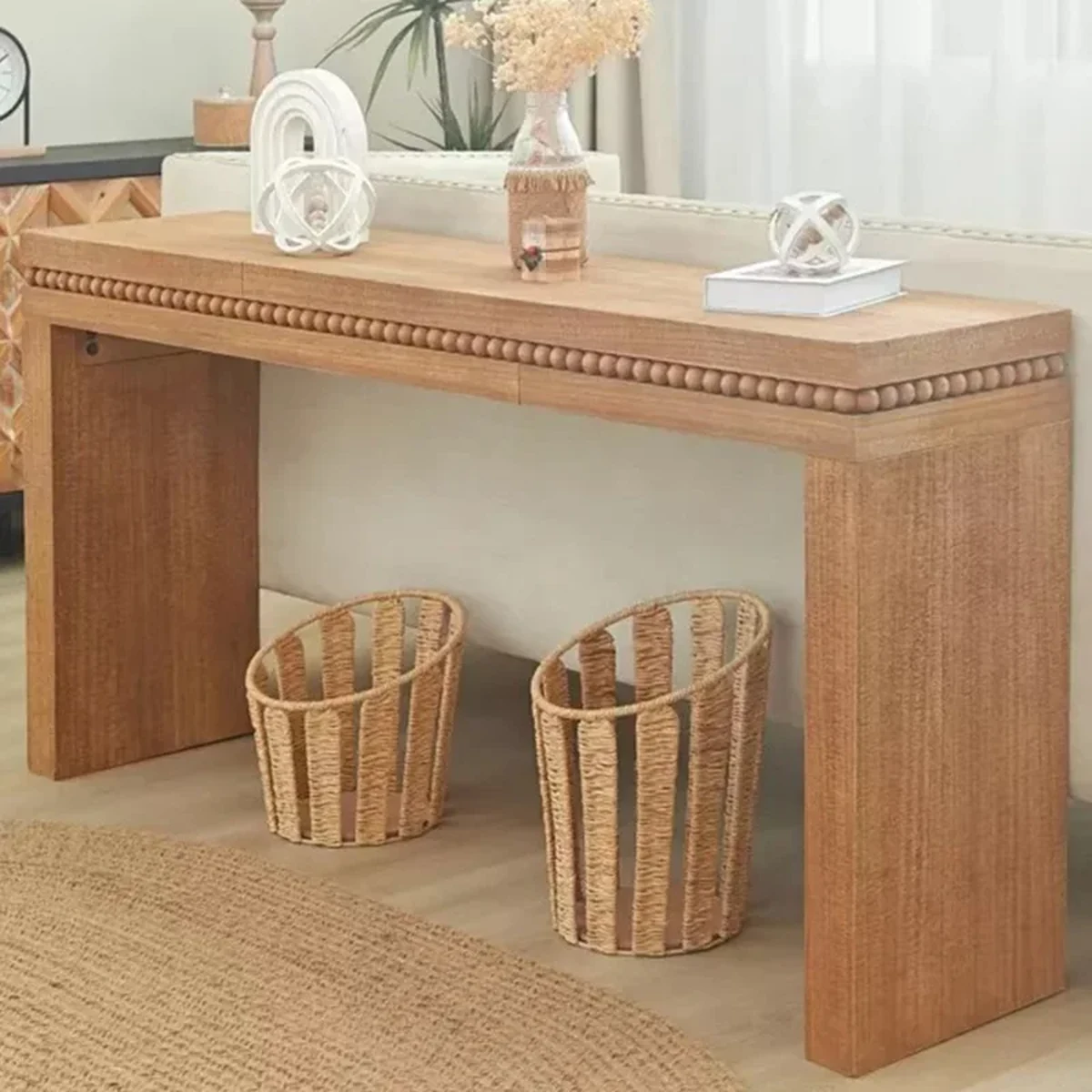 Farmhouse Solid Wood Console Accent Table