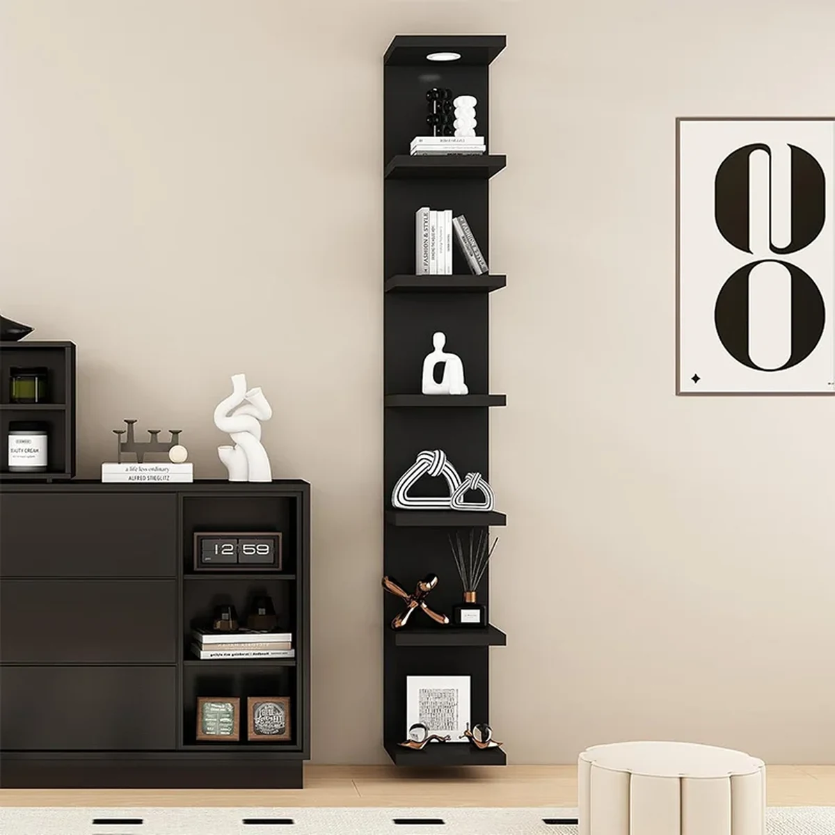 Modern Solid Wood Storage Shelf