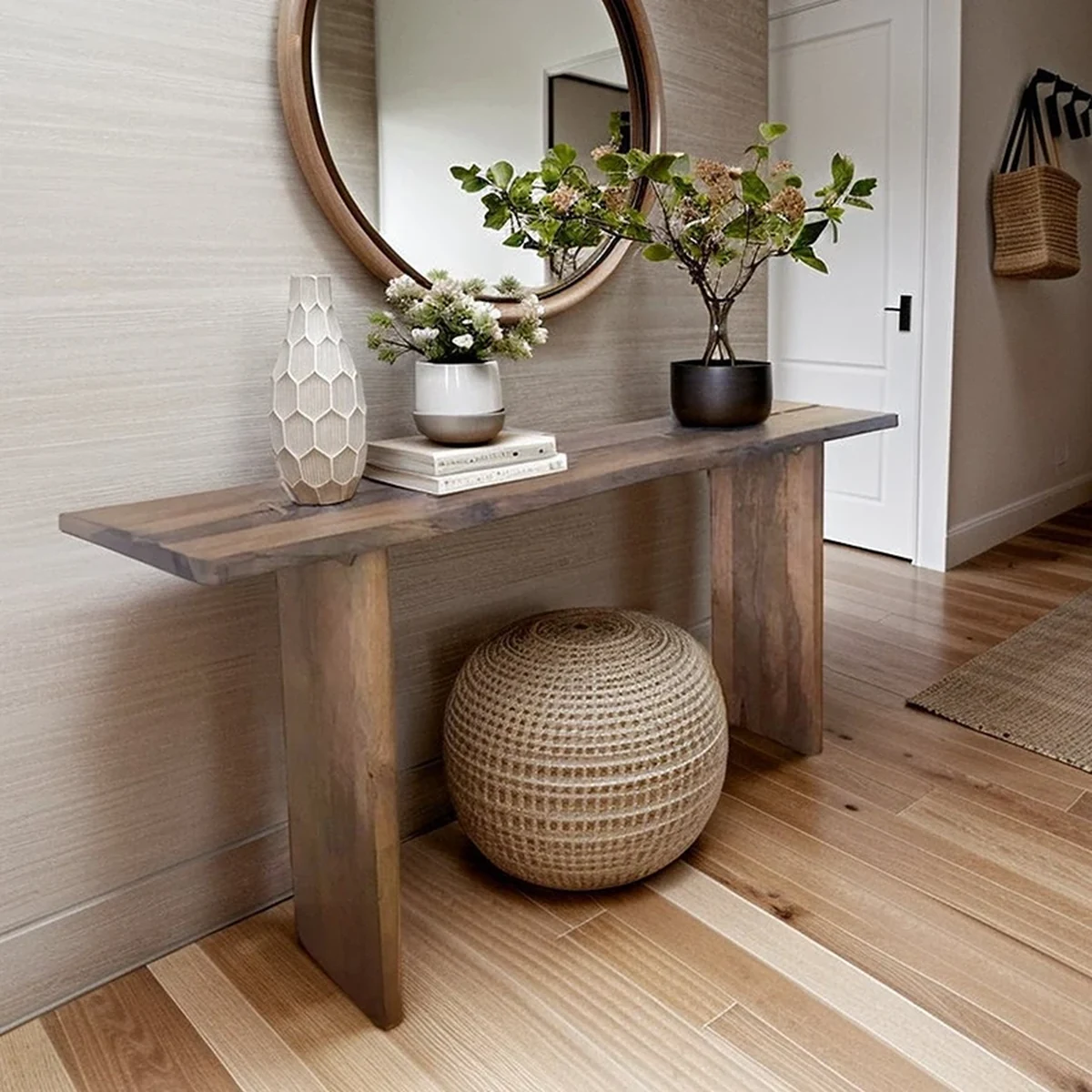 Farmhouse Solid Wood Console Accent Table