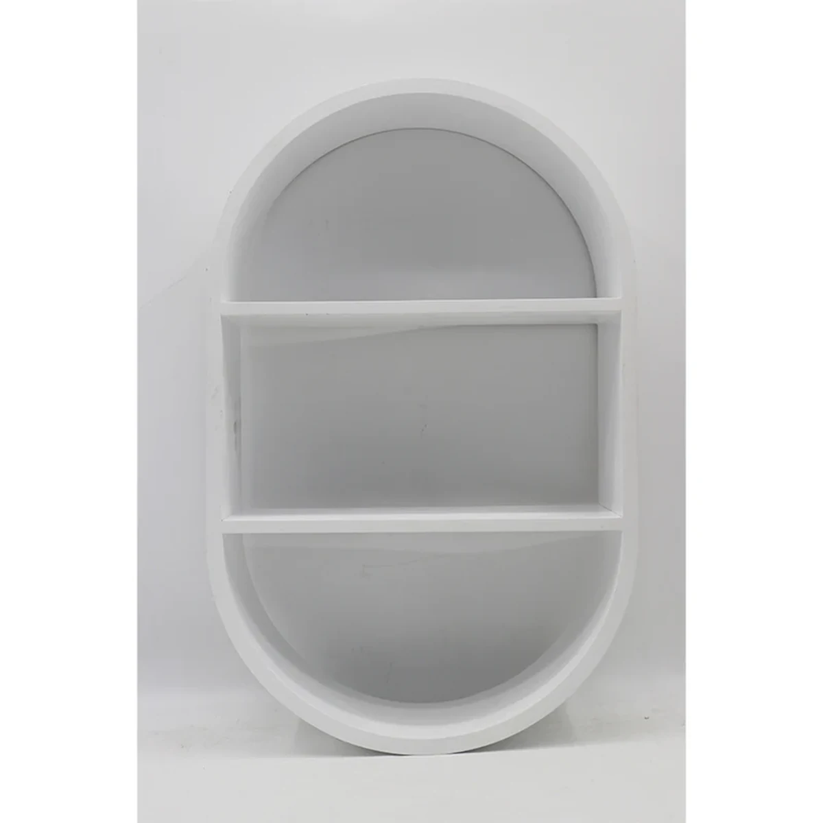 Rustic Solid Wood Oval Floating Wall Shelf