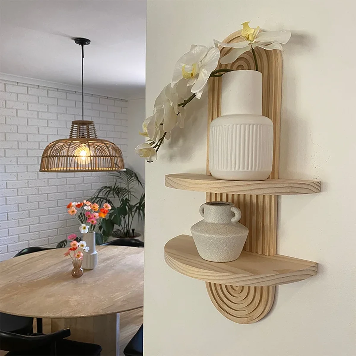Modern Solid Wood Floating Wall Shelf
