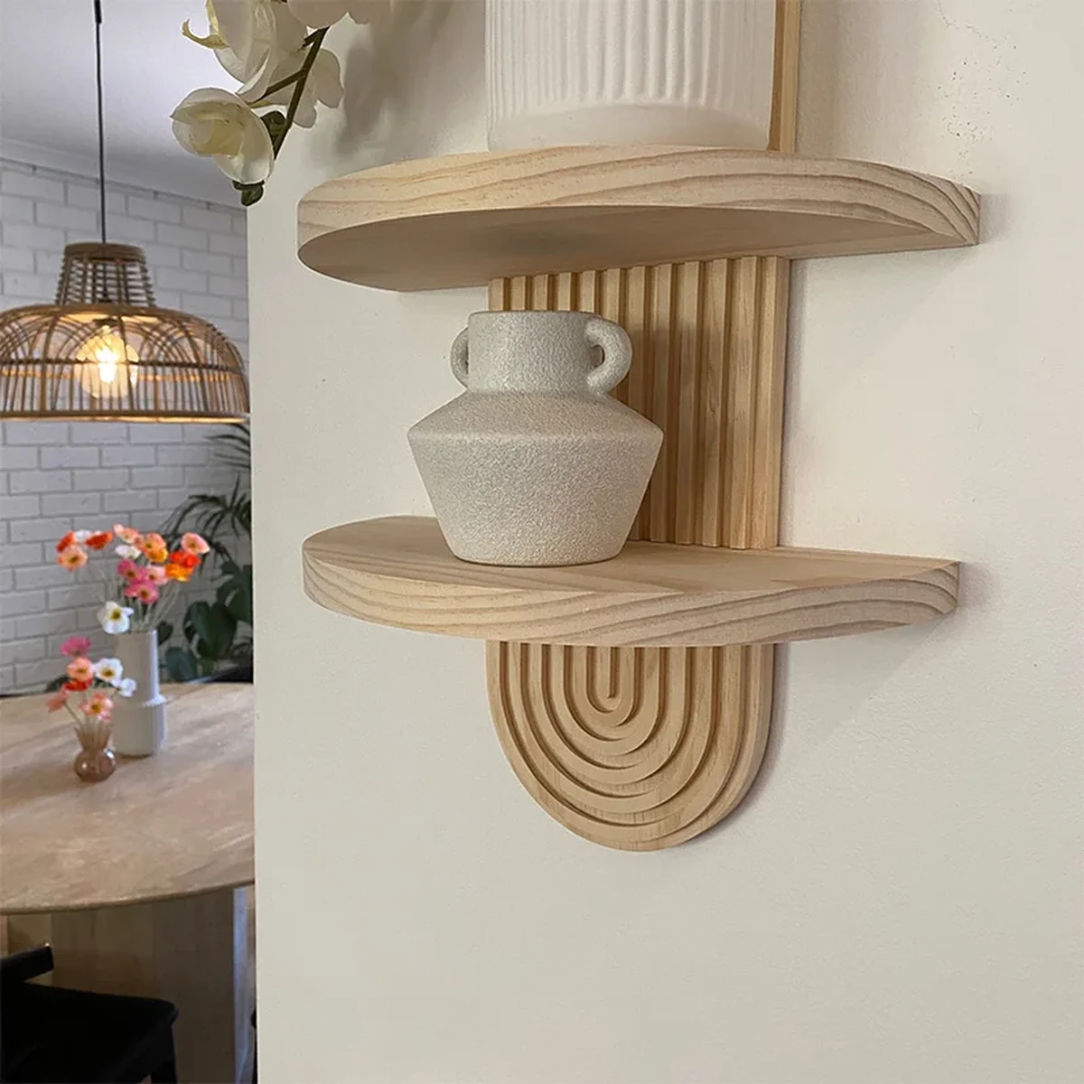 Modern Solid Wood Floating Wall Shelf