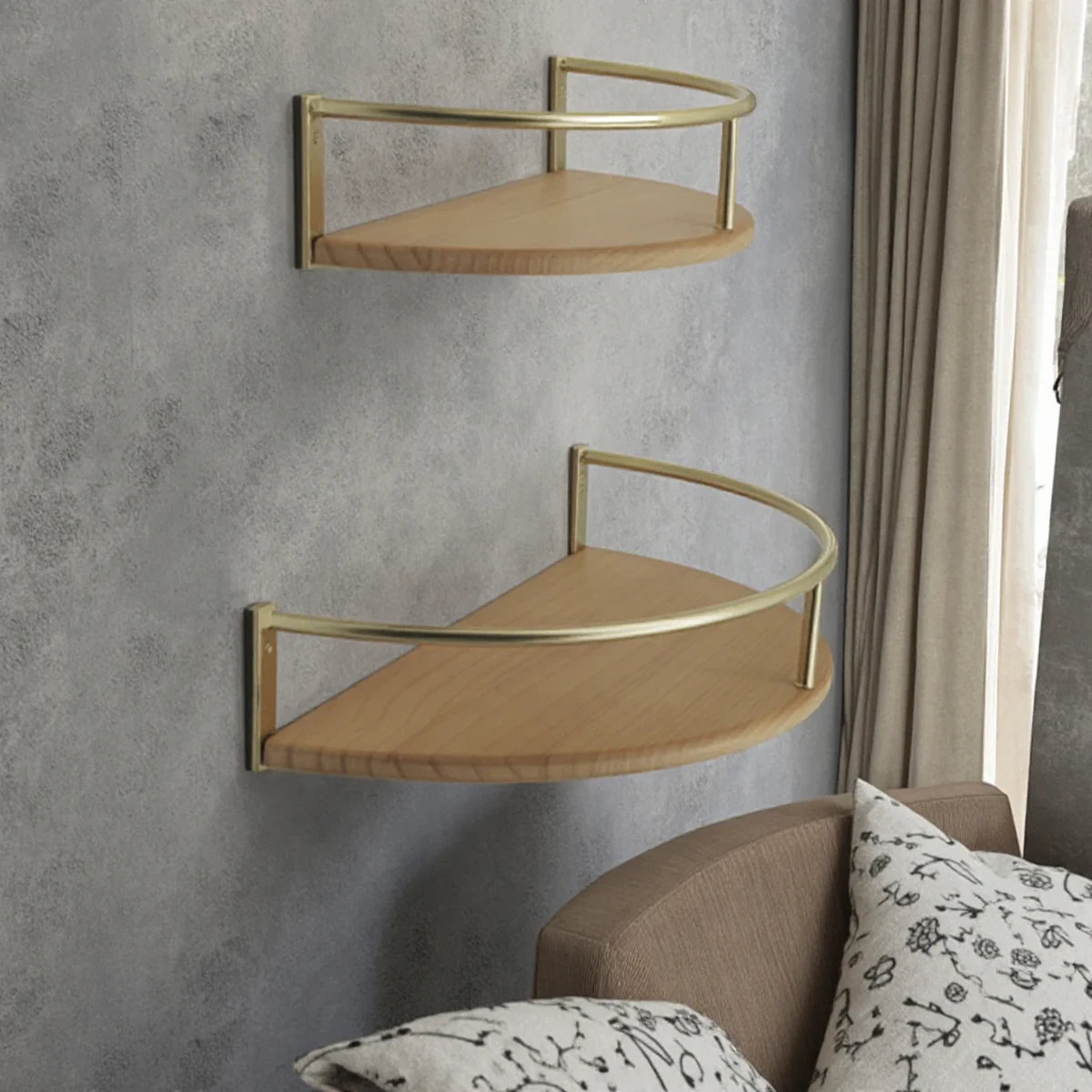 Nordic Metal Round Floating Wall Shelf