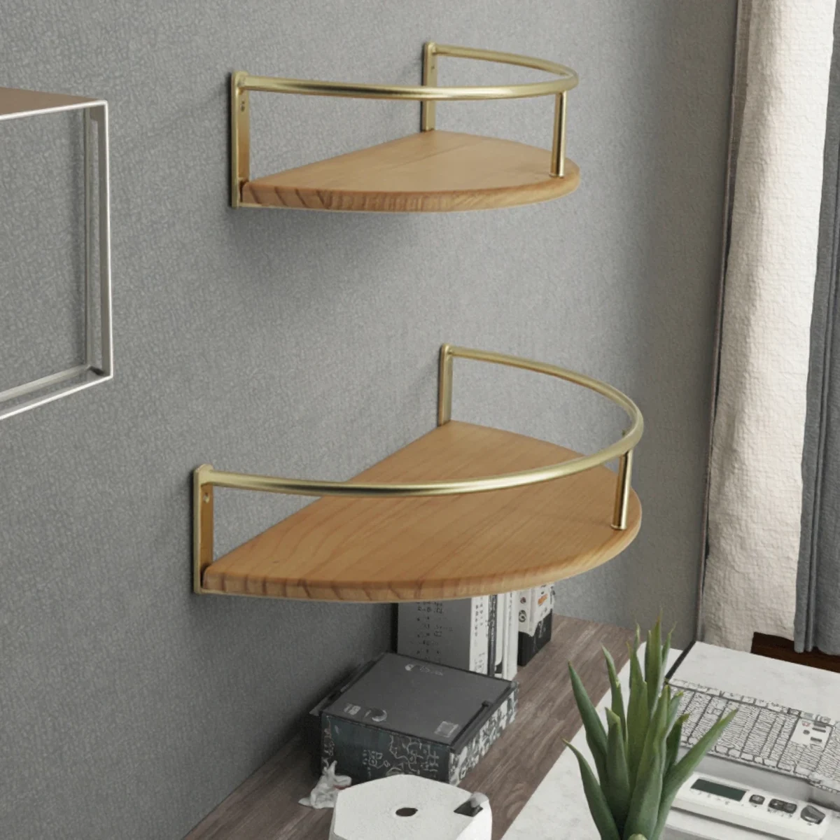 Nordic Metal Round Floating Wall Shelf