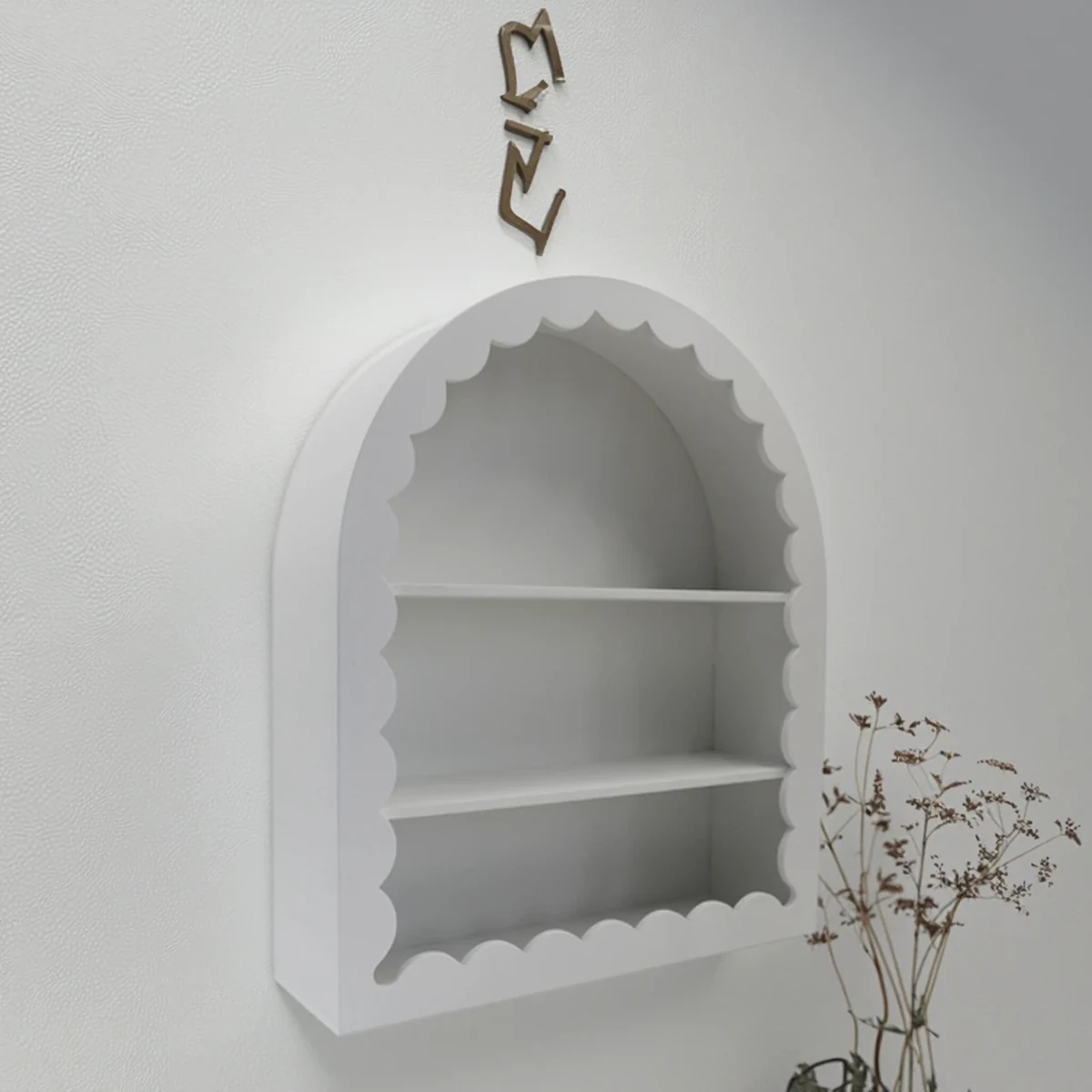 Classic Solid Wood Arch Floating Wall Shelf