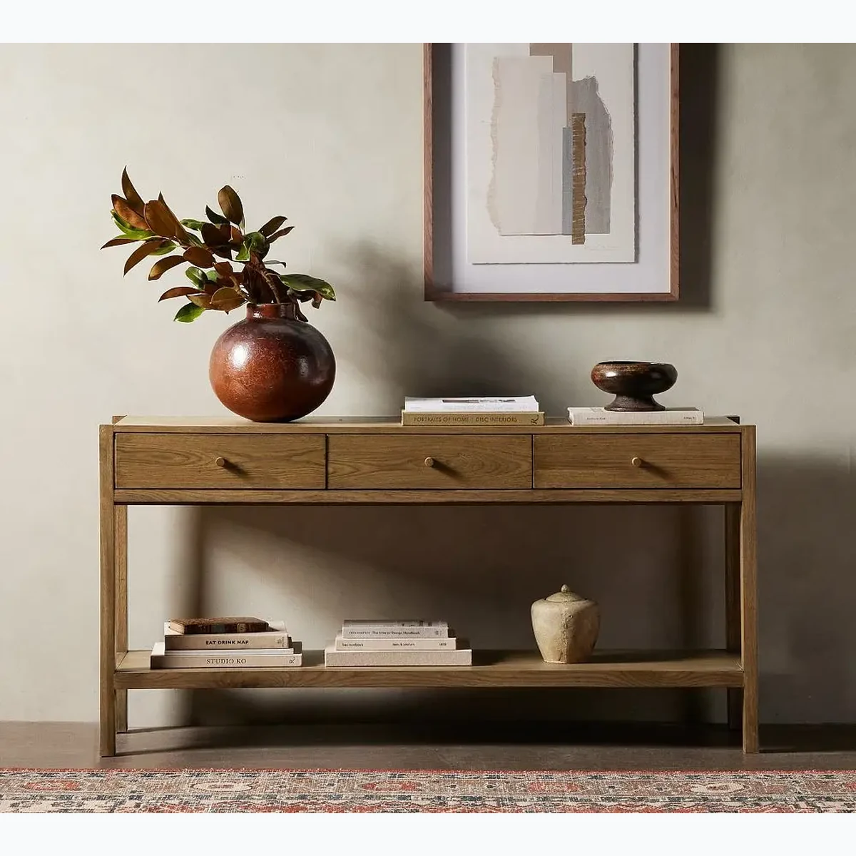 Farmhouse Solid Wood Console Accent Table